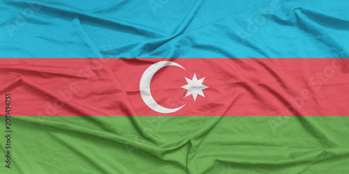 Azerbaijan Flag Air Waves Close Up