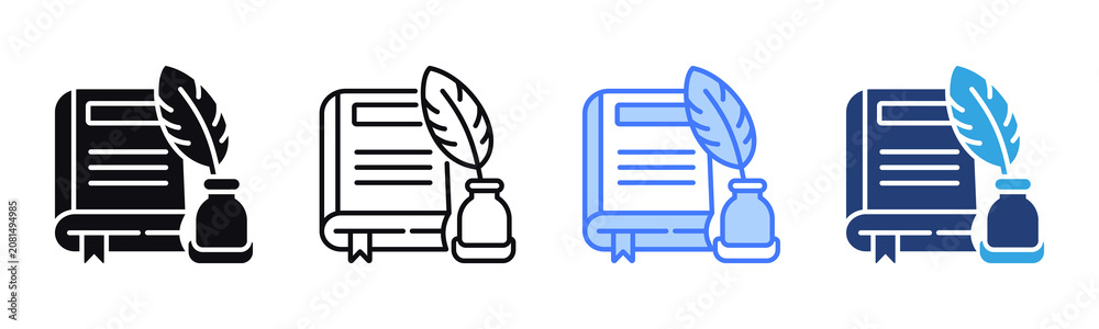 Obraz na plátně Scholar icon sheet multiple style collection