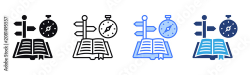 Cuadro en lienzo Guidance icon sheet multiple style collection