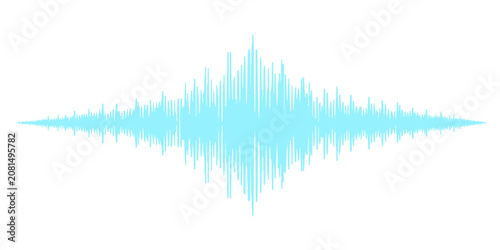 Tableau sur toile Abstract Blue Sound Wave Equalizer Background with Digital Audio Pulse Graph Tec