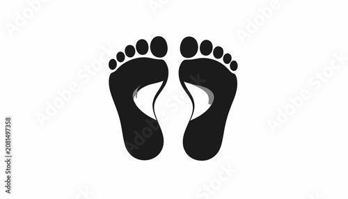 Εκτύπωση καμβά Black silhouette of human bare feet.
