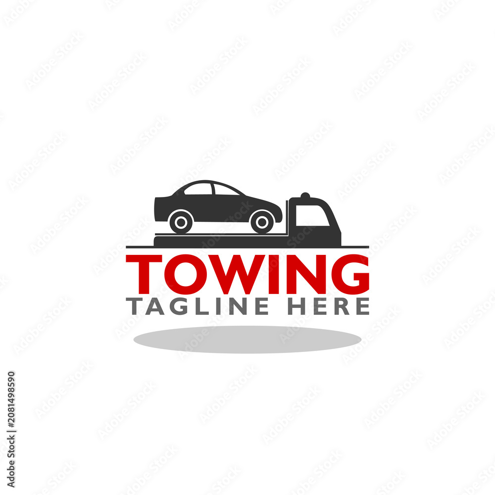 Obraz premium Tow truck emblem icon with shadow