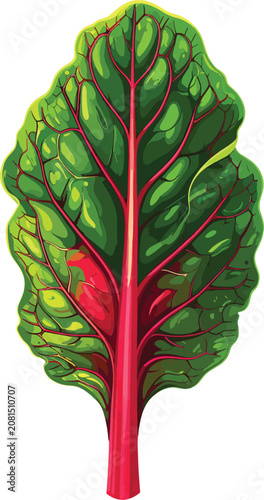 Isolated swiss chard leaf w...
