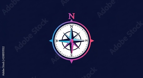 Compass symbol navigation direction isolated graphic