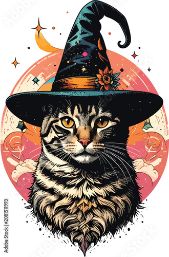 Pixel art tabby cat wearing...