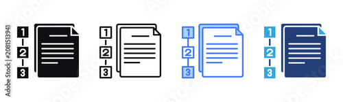 Tableau sur toile Module List icon sheet multiple style collection