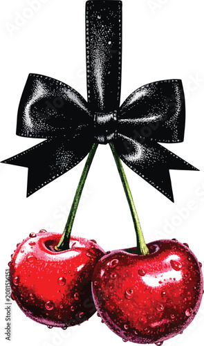 Isolated pair of ripe red c...