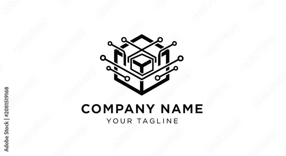 Obraz premium Company logo template with cube design.