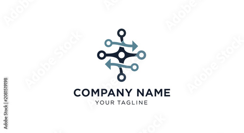 A logo design template with abstract shapes.