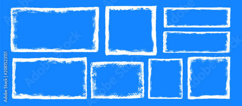 Photos Frozen snow ice frames with frosty texture overlay vector illustration set
