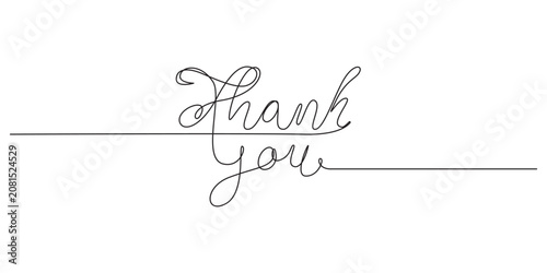 Thank You Handwritten Continuous Line Text Effect,Minimalist Continuous Line Thank You Text Effect