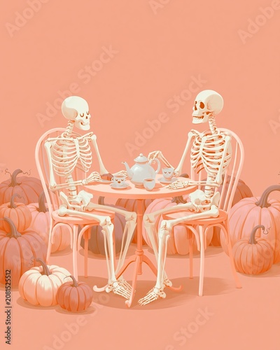 Halloween Pumpkins with Autumn Leaves and Jack O Lantern Harvest Decoration Illustration