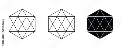 Photos Icosahedron shapes geometric abstract representation of platonic solids with mat