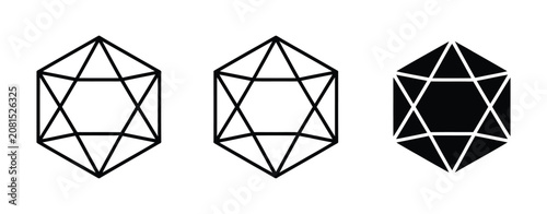 Tableau sur toile Icosahedron shapes abstract geometric composition of platonic solid structure di