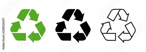 Foto Recycle symbol icons on transparent background, PNG