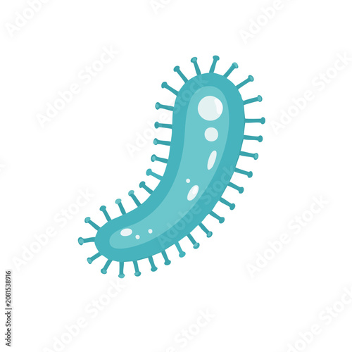 Cyan Bacteria Vector Illustration