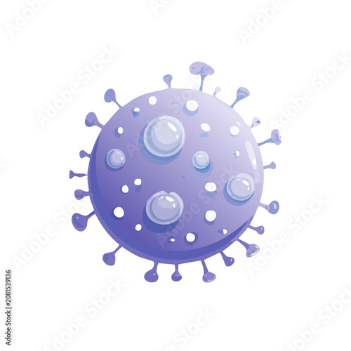 Purple virus illustration with spike proteins