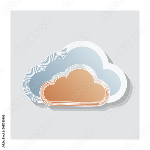 Flat design cloud illustration on white background