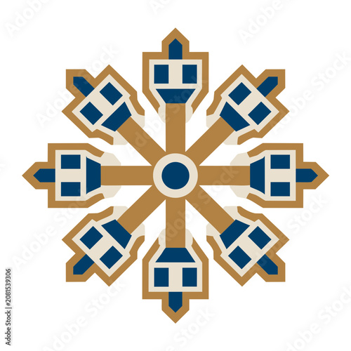 Flat design compass rose with cardinal directions