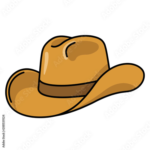 Flat illustration of a cowboy hat