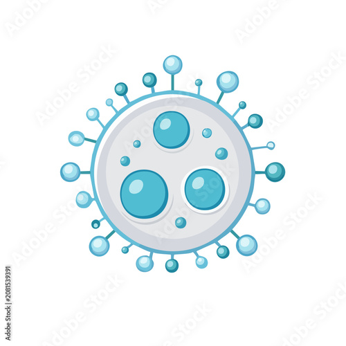 Flat vector illustration of a virus with spikes
