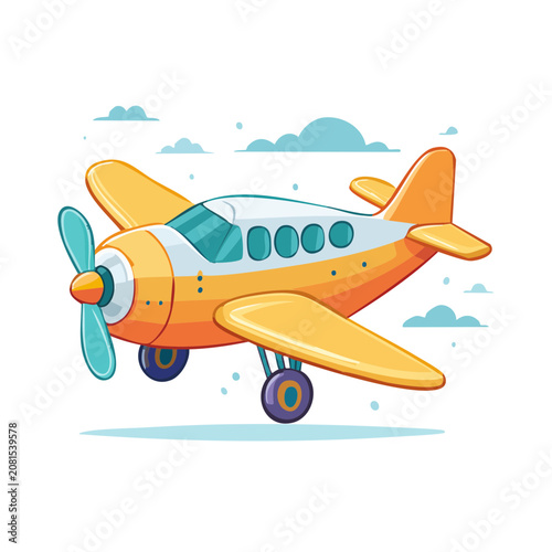 Cartoon Airplane with Propeller