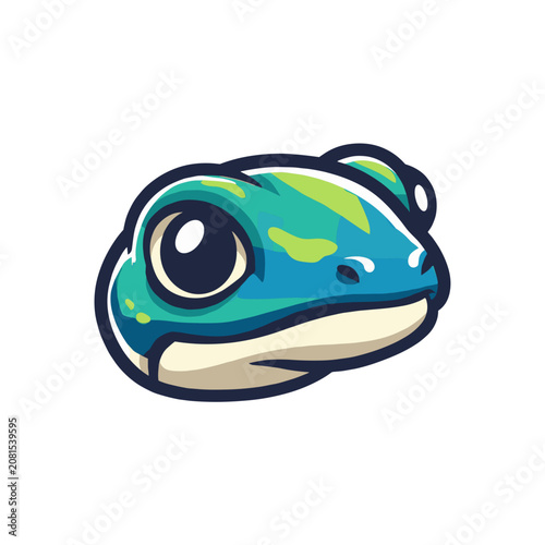 Cartoon Frog Head Vector Illustration