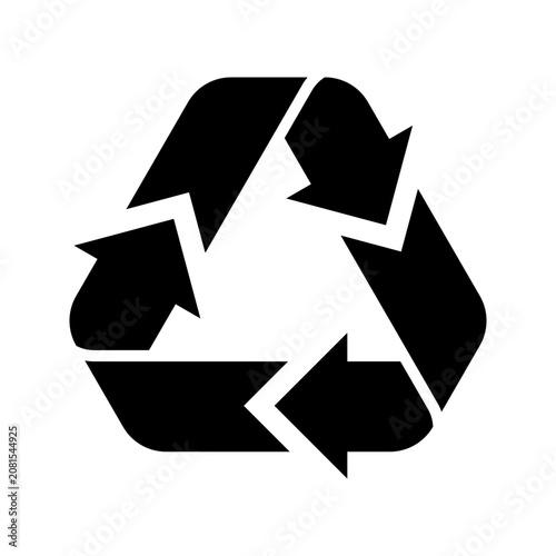 recycle symbol icon vector on transparent background