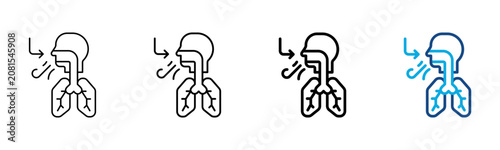 Obraz na płótnie Breathe Icon Different Style Outline Collection Set Vector Illustration