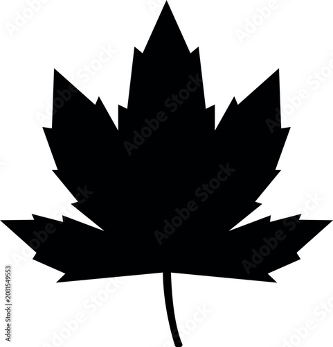 Classic maple leaf silhouette isolated for autumn, nature, botanical and Canadian design projects