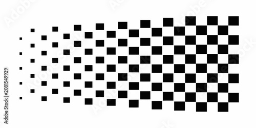 Quadro su tela Dissolving checkered pattern on a white background vector illustration