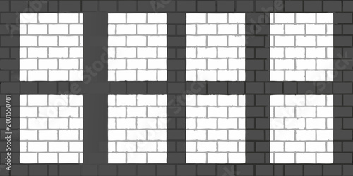 Foto Brick wall pattern with dark mortar flat vector illustration