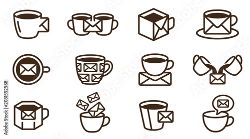 Foto Email and coffee cup icons.