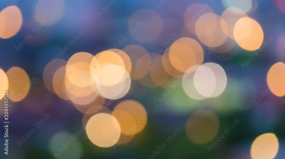 Obraz premium Blurred circular lights bokeh effect soft focus background
