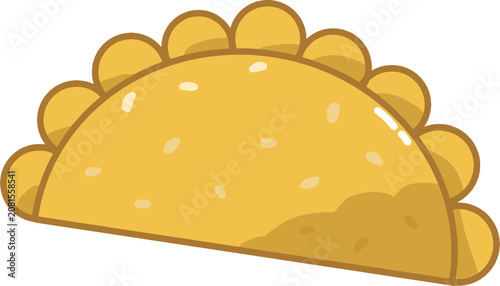 Fotografie Indonesian fried pastel or jalangkote vector illustration, savory pastry snack