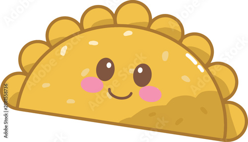 Foto Cute kawaii fried pastel character vector illustration, traditional Indonesian s