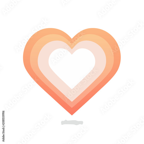 Flat gradient heart icon on transparent background