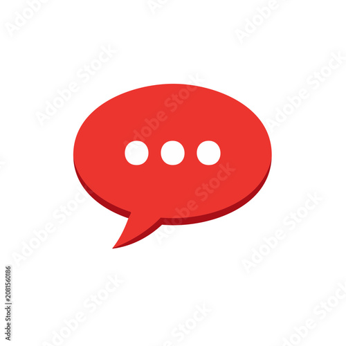 Red speech bubble icon with three dots