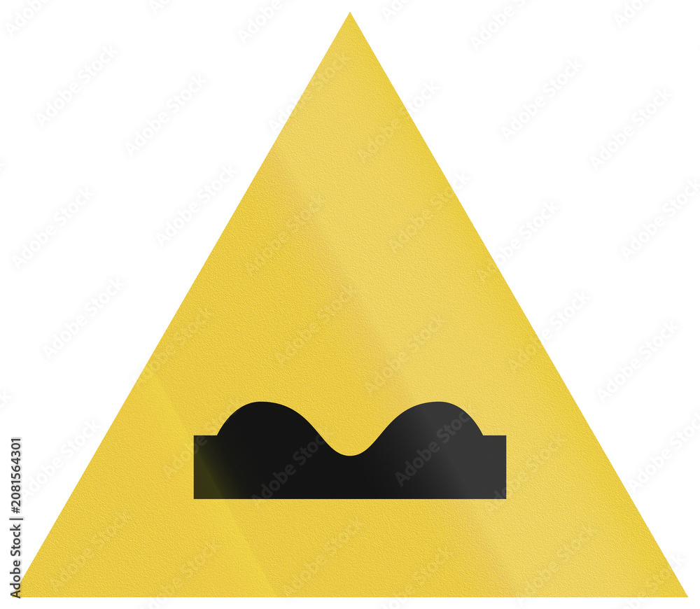 Fototapeta premium Historic Latvian road sign from 1938 - Uneven road
