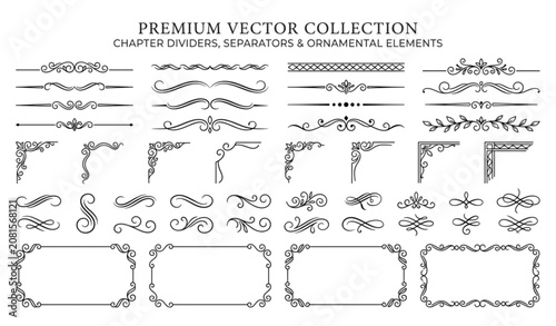 Tableau sur toile Premium vector collection of chapter dividers and ornamental elements