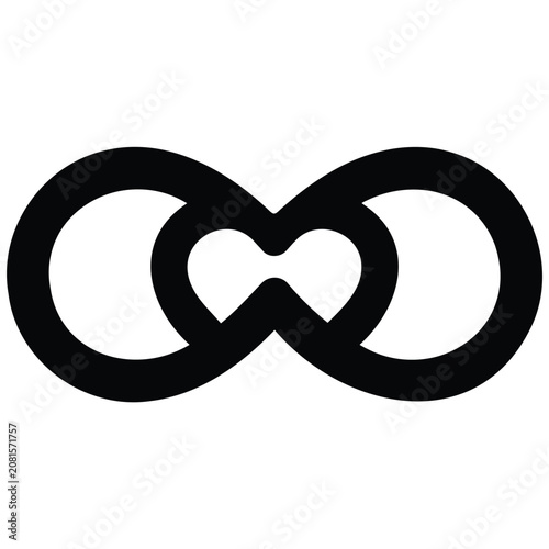 Infinity symbol vector illustration, endless love and connection icon.