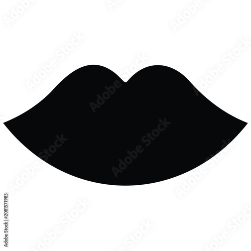 Lips vector silhouette illustration isolated on white background for makeup fashion style.