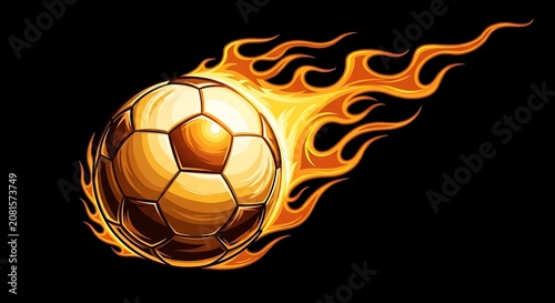 Fiery soccer ball illustration dynamic sports graphic for teams and events
