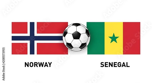 Norway vs senegal football match graphic