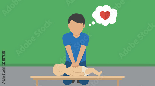 Obraz na płótnie Infant CPR Training Demonstration on Mannequin