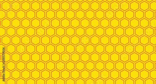 Canvastavla Seamless honeycomb pattern with yellow and gold hexagonal beehive texture backgr