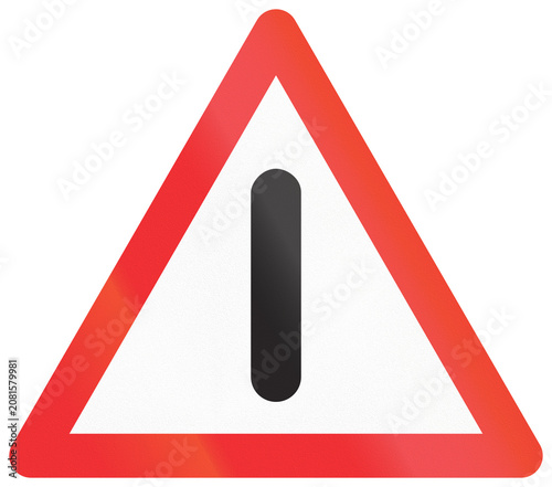 Canvastavla Historic Swiss road sign from 1963 - Other dangers