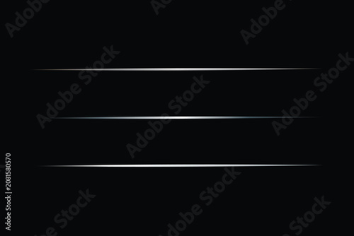 Silver thin horizontal line divider on dark background 