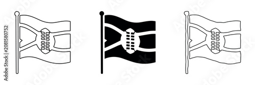 Foto Collection of Swazi flag icons in outline, solid, and hand-drawn styles
