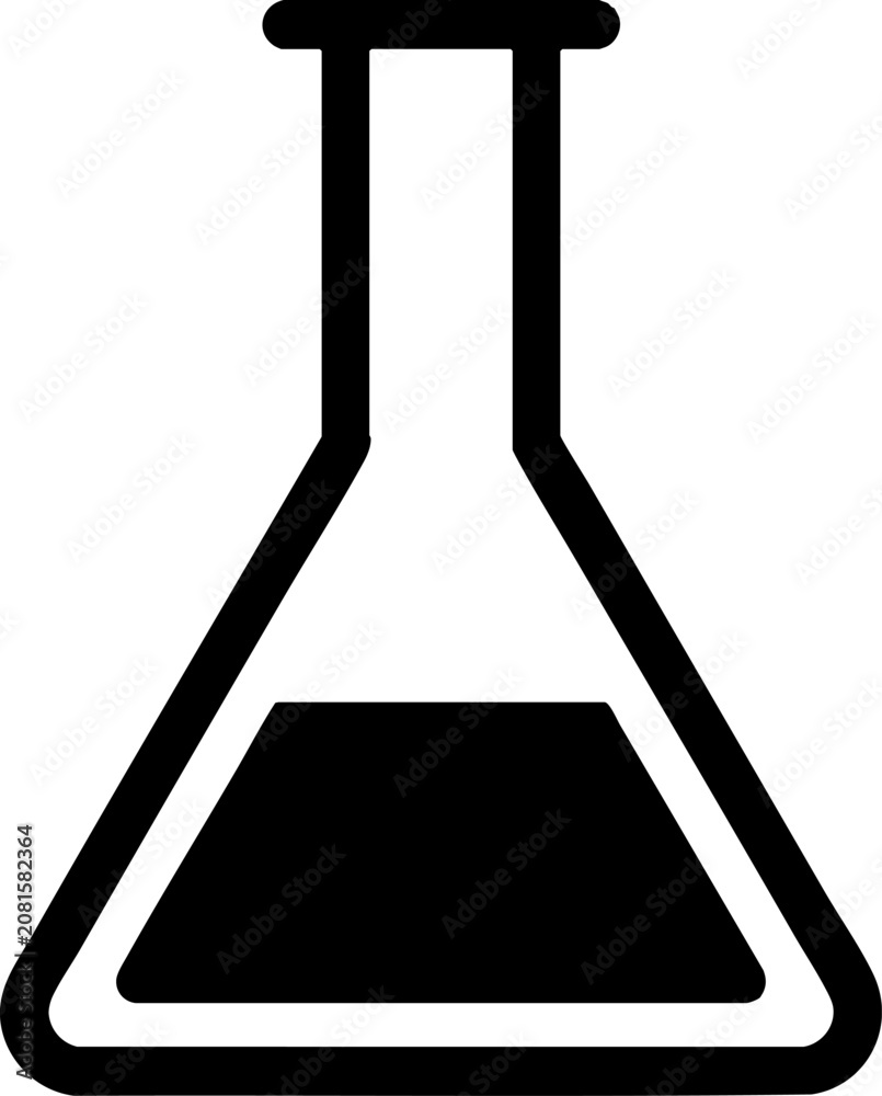 Fototapeta premium Minimalist Science Erlenmeyer Flask Icon for Chemistry Research
